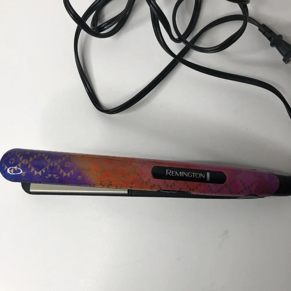 Remington 1" Flat Iron S1520 Ceramic Plate 400 F 30 Second Heat Up Purple Aztec - Picture 5 of 12